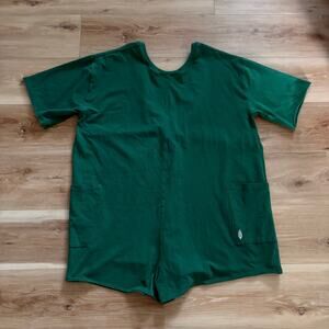 Free People Hot Shot Tee Romper Heritage Green L